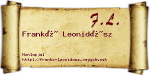 Frankó Leonidász névjegykártya